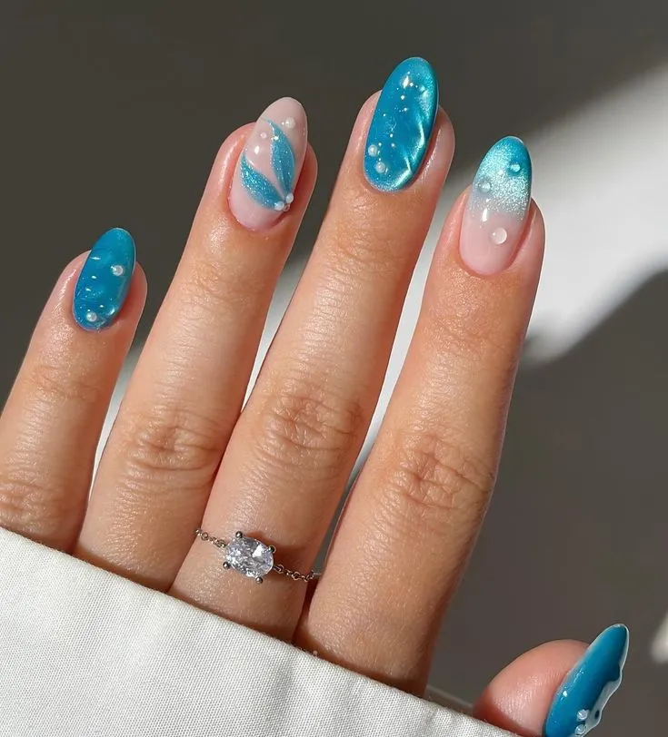Cute Summer Nail Designs 2026: 200+ Inspo, Trends, and Expert Tips for Every Style 82 turquoise wave tips summer nails