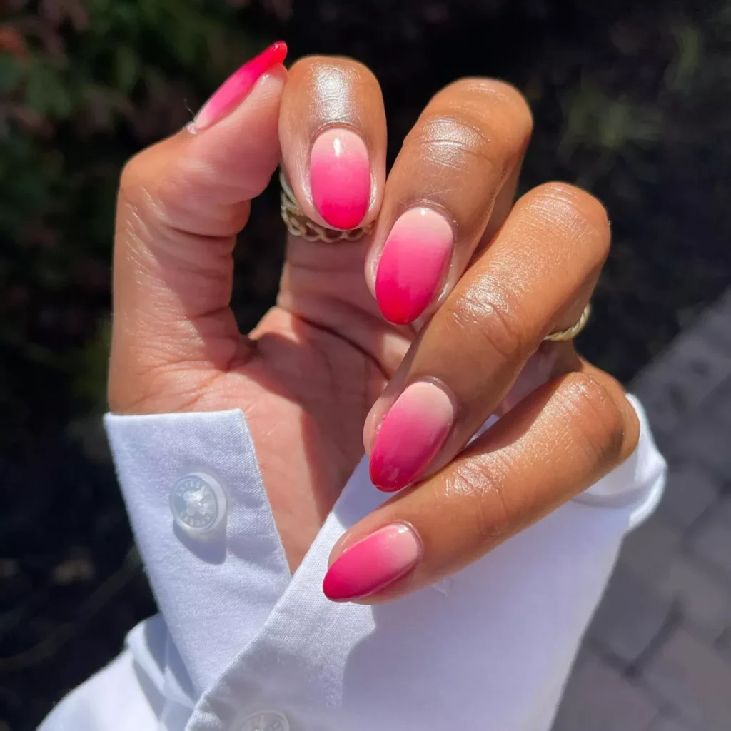 understated ombré pink french tip nail designs