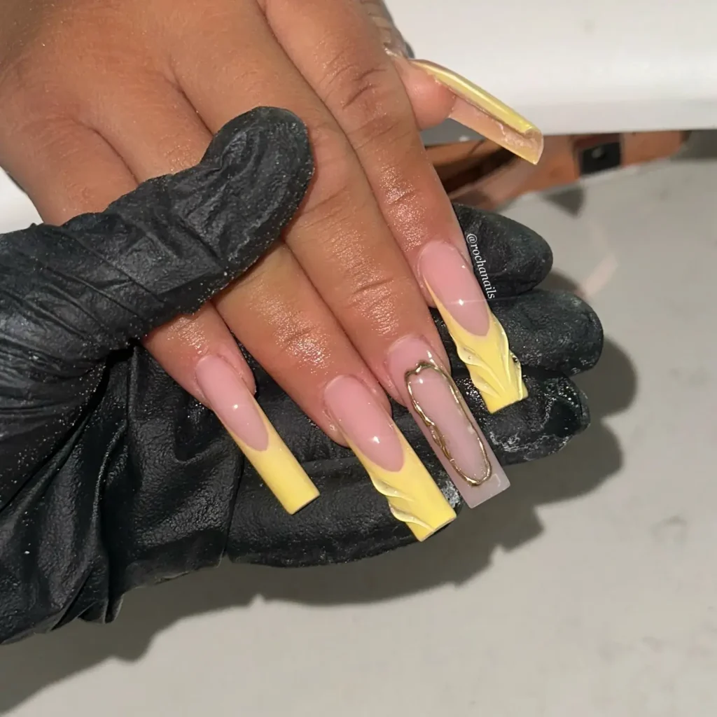 Cute Summer Nail Designs 2026: 200+ Inspo, Trends, and Expert Tips for Every Style 190 yellow & gold accent summer nails