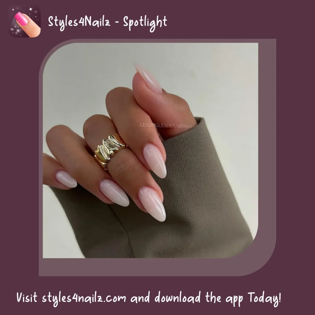 almond milky french omber nails