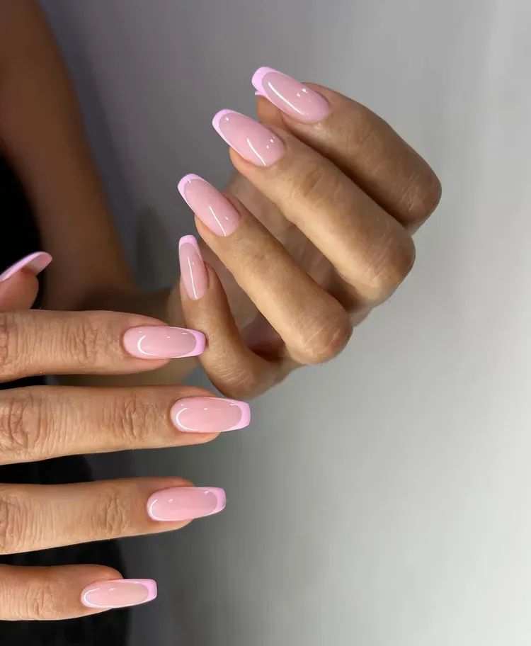 Pink French Tip Nails | Nail Inspo 56 ballerina pink french tip nails