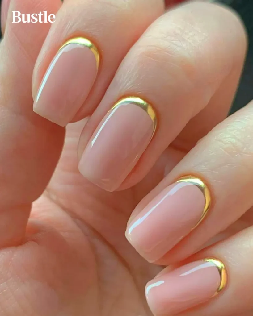 bare-tip color reverse short french tip nails