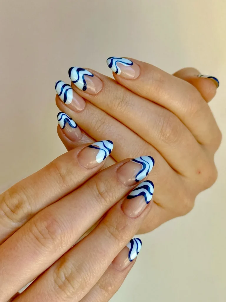 barely there lines white french tip nails