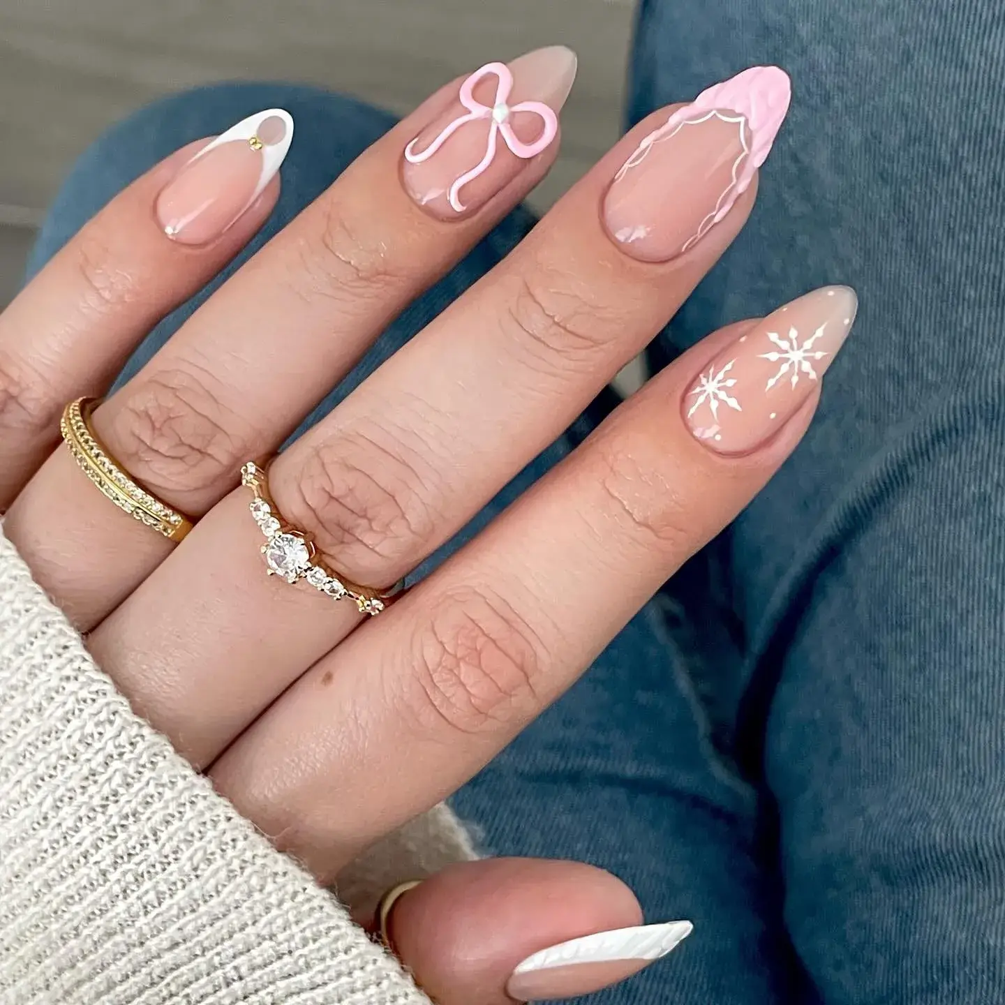 Pink French Tip Nails | Nail Inspo 48 fall and winter pink french tip nails