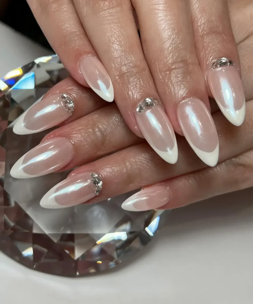 glazed chrome french tips omber nails