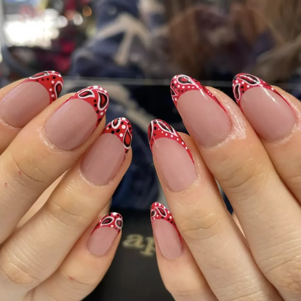minimal with a midas touch red french tip nails