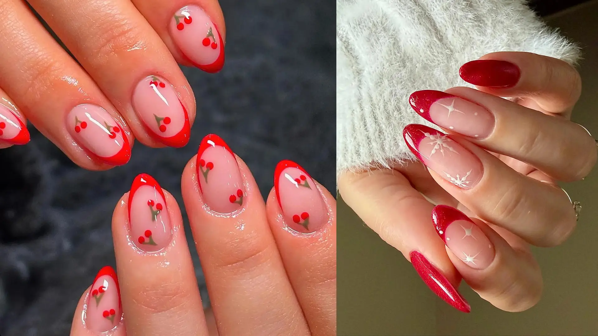 red french tip nail designs