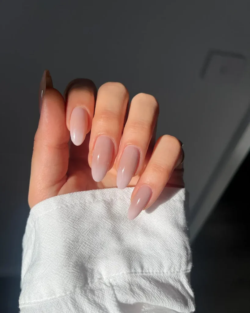 sheer nude to ivory fade french omber nails