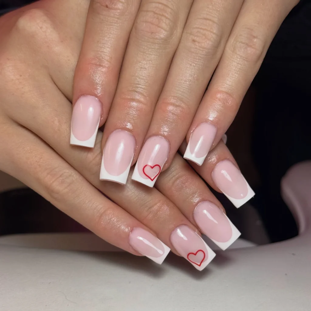 white french tip square nails